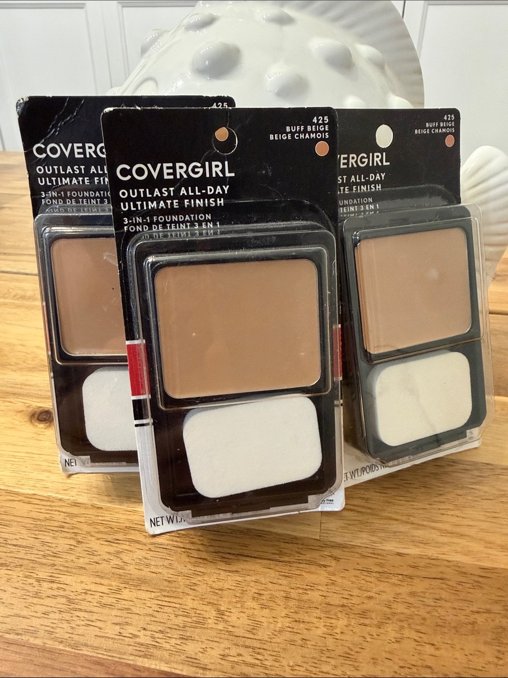 Set-3 CoverGirl Outlast All-Day Ultimate Finish 3-in-1 Foundation - Buff Beige